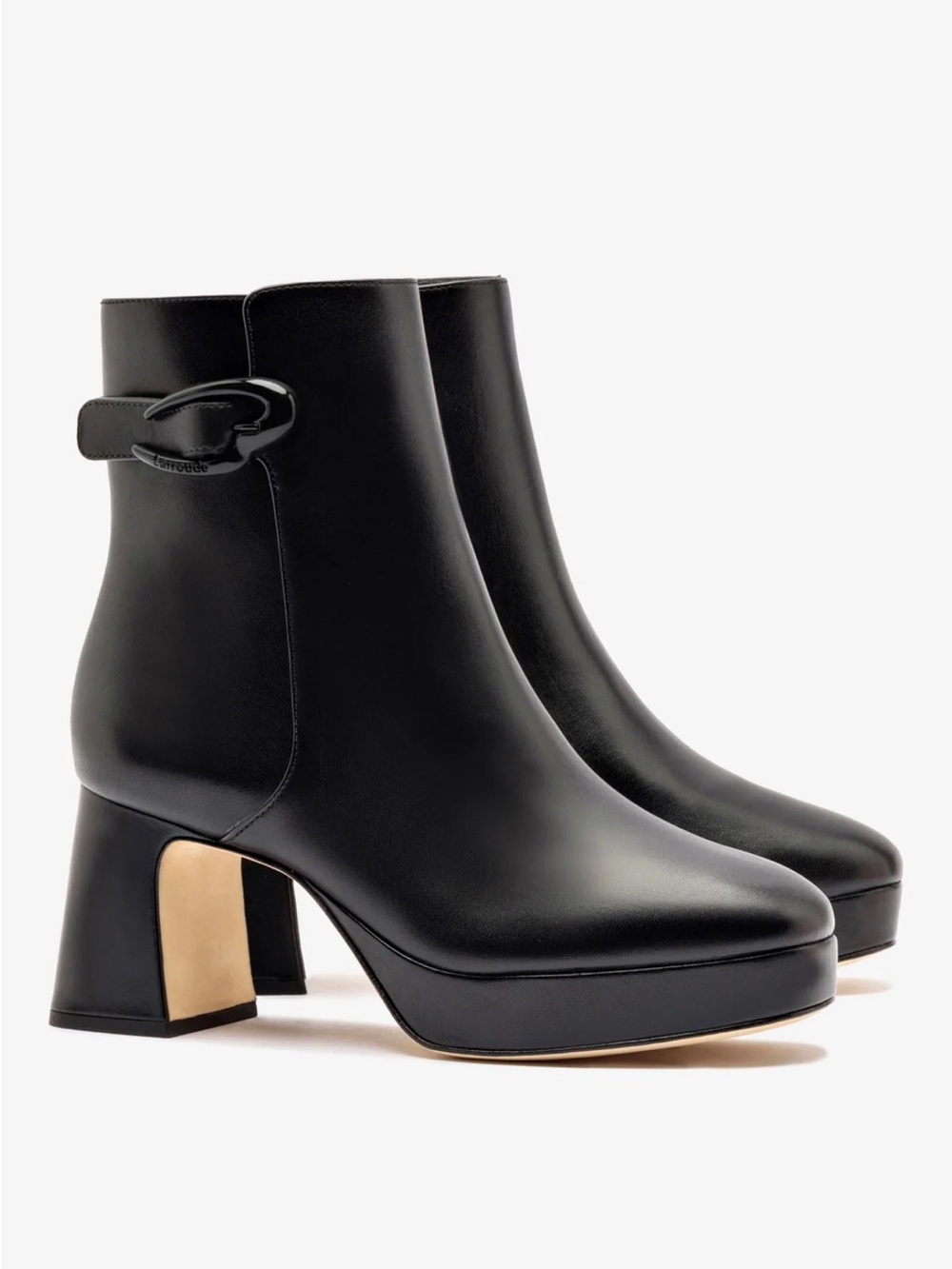 NIB Larroude Dolly Verona Low Boot In Black Leather Size 7 Retail $525